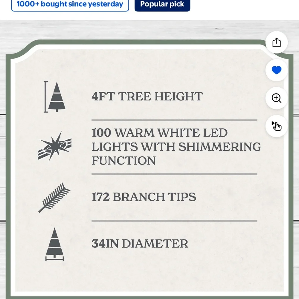 My Texas House Pre-Lit VIRAL Christmas Potted Cypress Tree 4’ w/Twinkling Lights